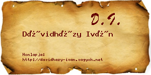 Dávidházy Iván névjegykártya