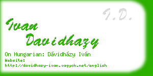 ivan davidhazy business card